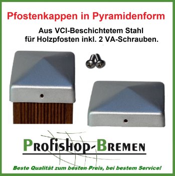 Pfostenkappe VCI beschichtet Pyramide für Pfosten 8x8 cm